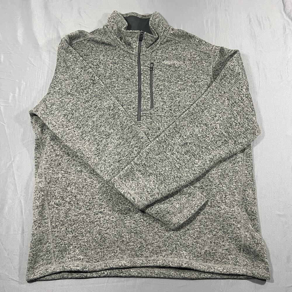 Eddie Bauer Men’s XL Gray 1/4 Zip Fleece Pullover Sweater Jacket